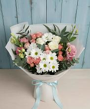 Букет цветов из:  Розы, Лизиантусы и Хризантемы в Поселок совхоза Раменский