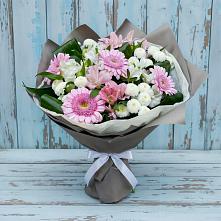 Букет цветов из:  Герберы, Альстромерии и Хризантемы #REPLACE_PRED# Поселок совхоза Раменский