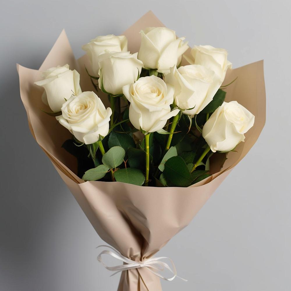 Букет 9 Белых роз Эдлесс Лав в Поселок совхоза Раменский