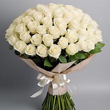 Букет 101 беля роза Белоснежка в Поселок совхоза Раменский