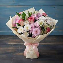 Букет цветов из:  Хризантемы, Альстромерии и Розы в Поселок совхоза Раменский