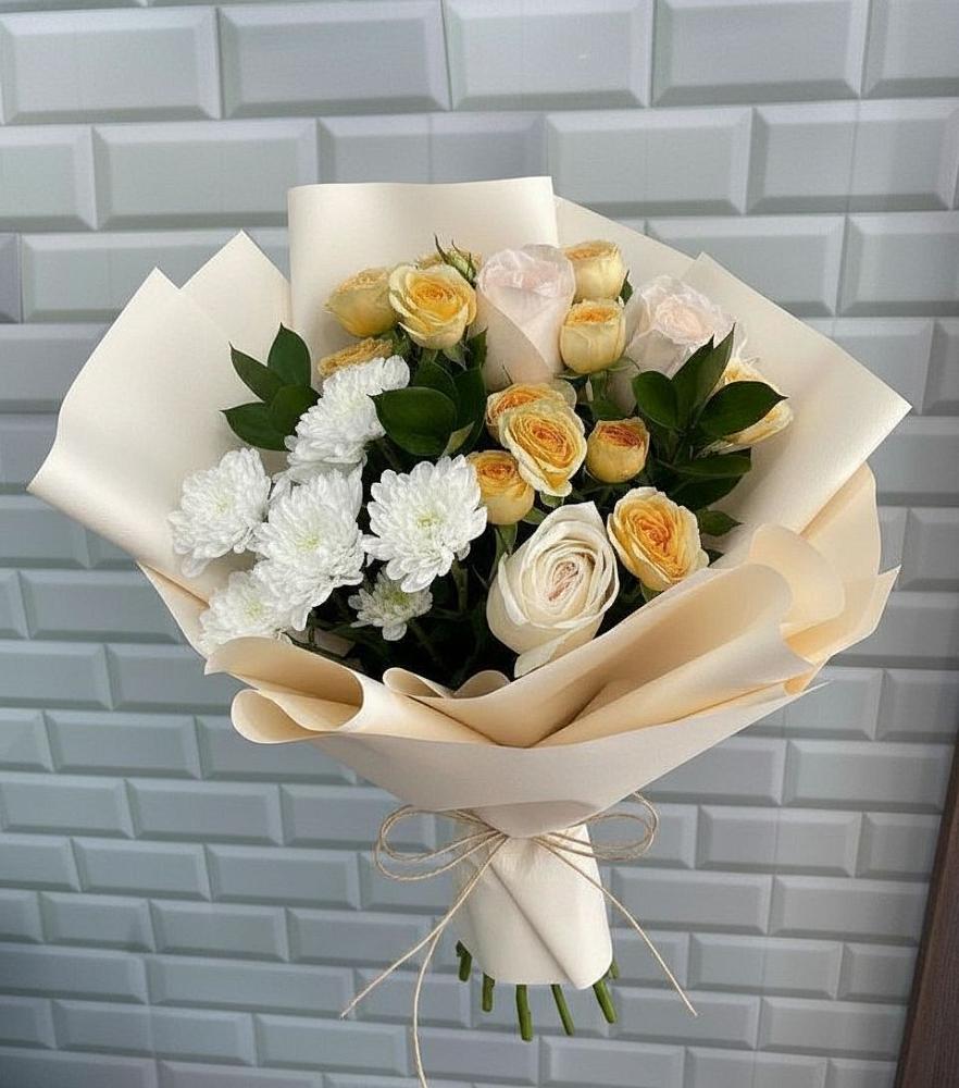 Букет цветов из: Розы и Хризантемы в Поселок совхоза Раменский