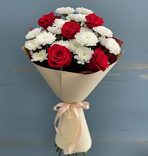 Букет цветов из:  Розы и Хризантемы в Поселок совхоза Раменский