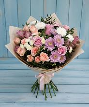 Букет цветов из:  Хризантемы, Розы и Альстромерии #REPLACE_PRED# Поселок совхоза Раменский