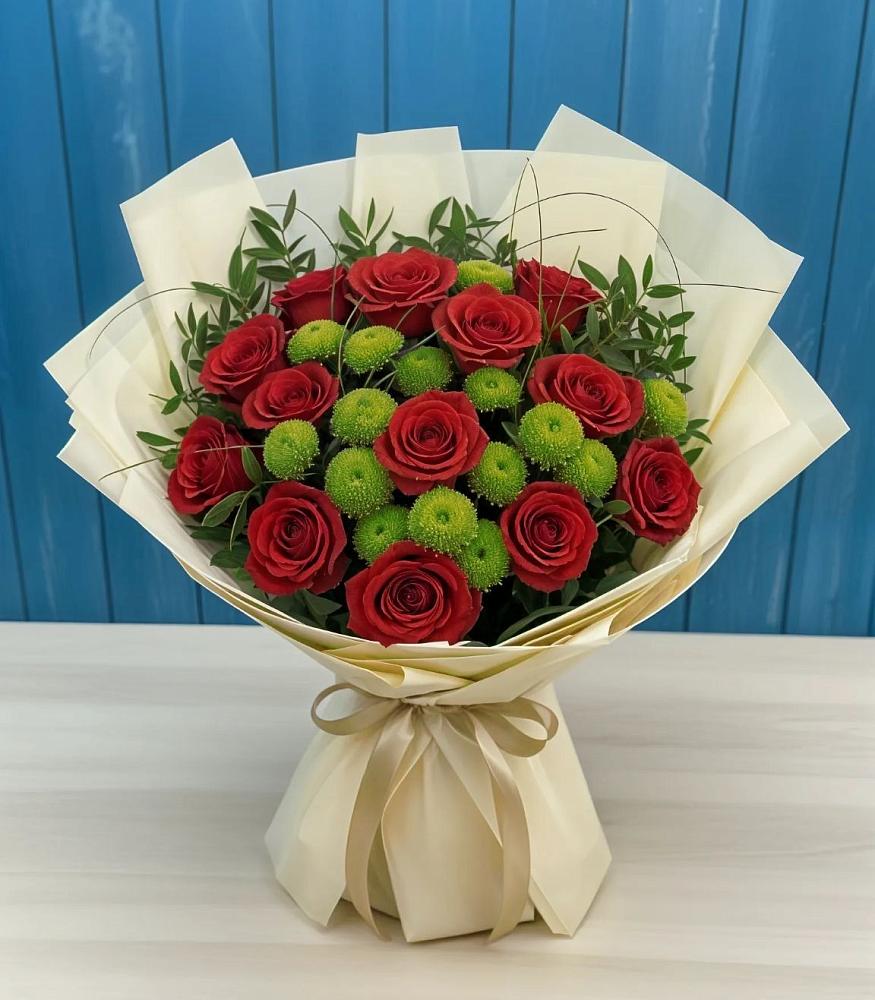 Букет цветов из: Розы и Хризантемы в Поселок совхоза Раменский